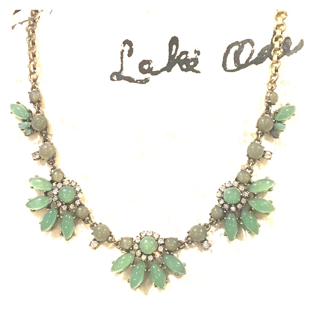 J.Crew Jade antique style statement necklace